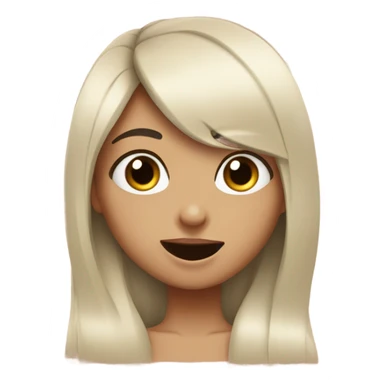 Black-haired girl putting her finger in her mouth while she’s winking an eye sticker