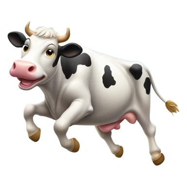Cow jumping over a rainbow sticker