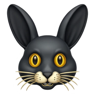 Tête de lapin squelette noire avec des G à la place des yeux  sticker