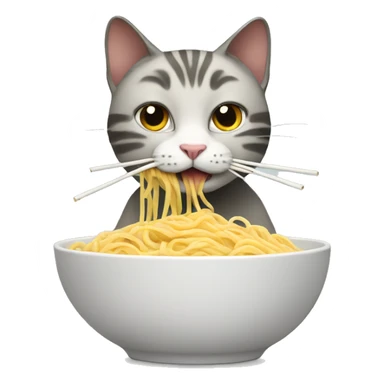 Cat eating noodles sticker