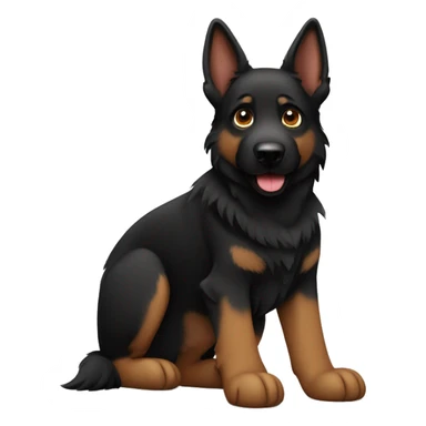 Black German shepherd with brown trim sticker