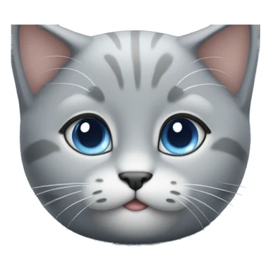 grey kitty with blue eyes in blue sweater  sticker