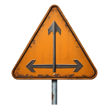 Forked road sign sticker