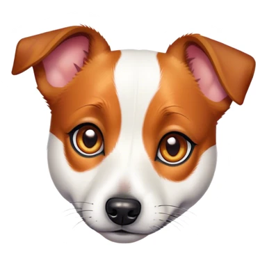 Cinematic Noble Jack Russell Terrier Portrait Emoji, Poised and spirited, with a compact, agile build in rich, warm tones, bright, alert eyes, perky ears, and a determined, lively expression, Simplified yet sharp and sophisticated features, highly detailed, glowing with a warm, natural luminescence, high shine, intelligent and resilient, stylized with an air of energetic authority, focused and alert, soft glowing outline, capturing the essence of a watchful and confident Jack Russell Terrier that appears ready to bound out of the screen with effortless energy! sticker