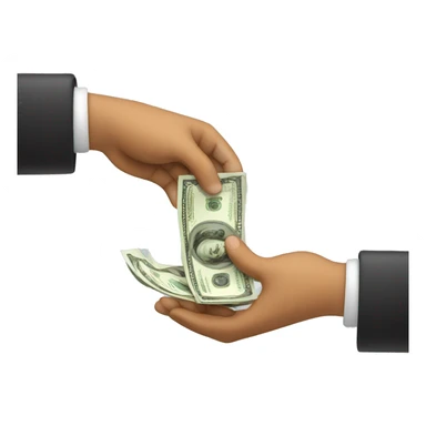 Two hands exchanging money sticker