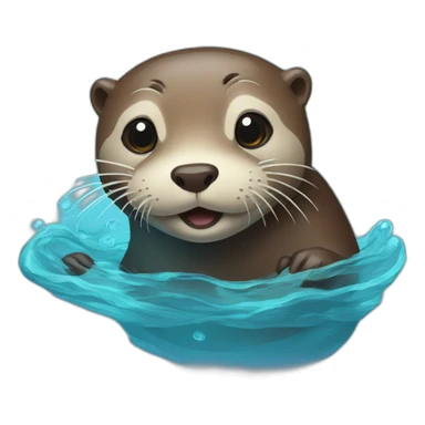 Otter swimming in gas sticker