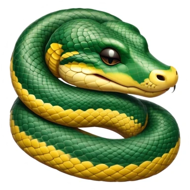 Meme-Worthy cute Sleeping Anaconda Portrait Emoji, Body coiled in a relaxed, peaceful slumber with a contented expression and softly closed eyes, showcasing intricately patterned scales and a serene demeanor, Simplified yet hilariously adorable features, highly detailed, glowing with a soft, drowsy jungle light, high shine, relaxed and utterly lovable, stylized with an air of playful laziness, bright and heartwarming, soft glowing outline, capturing the essence of a sleeping serpent that feels destined to become the next viral sensation of adorable rest! sticker