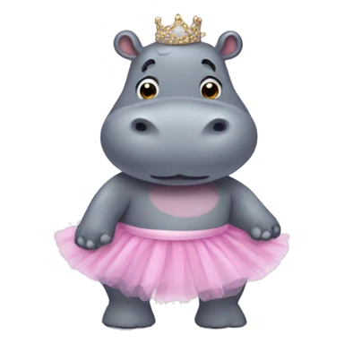 hippo with a tutu sticker