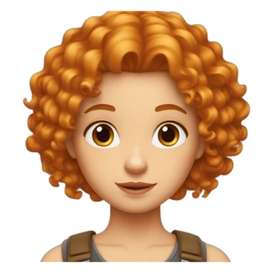 une fille aux cheveux roux long et frisés sticker