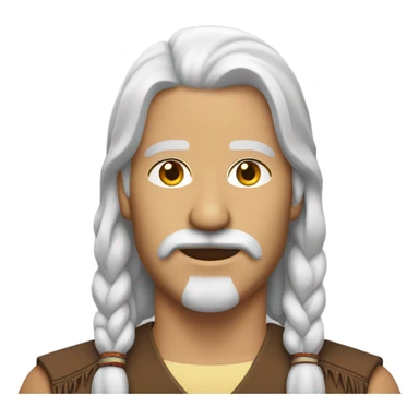 white man with american indian heritage mullet mustache and beard sticker