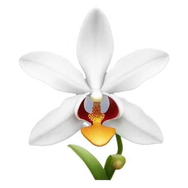 White orchid flower sticker
