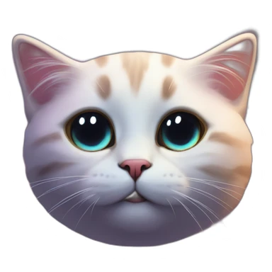 little cat face in realistic nebula in cosmic space sticker