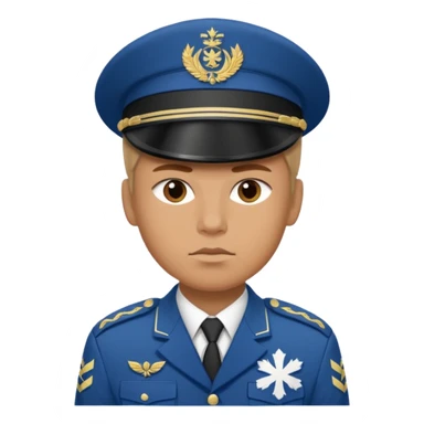a serious realistic Finnish soldier in a white military uniform sticker