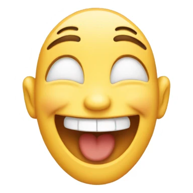emoji with laughing happy face, no body, baby sticker