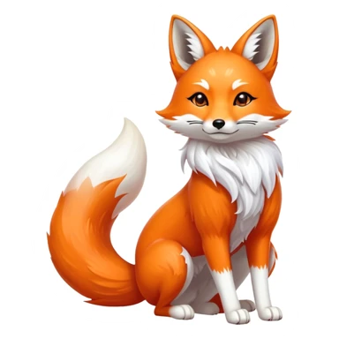 Japanese fox spirit kitsune with three tails sticker