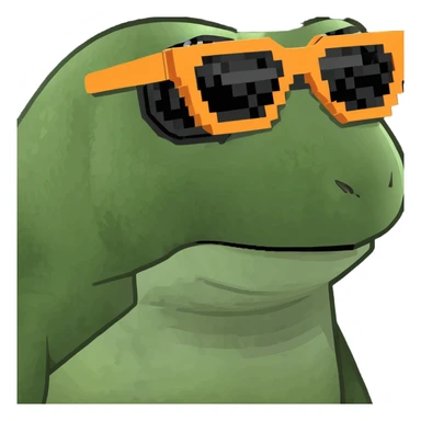 bufo with tortoise triangle 8 bit sunglasses sticker