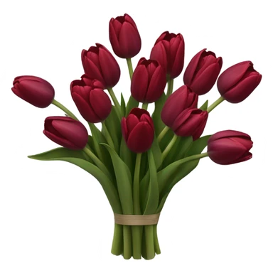 Dark red tulip bouquet  sticker