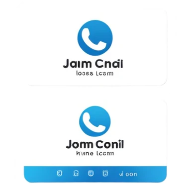 business card with a logo symbol sticker