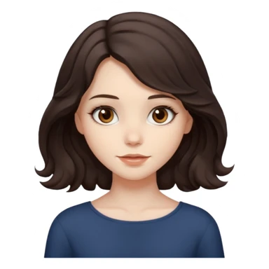 Make a girl with shoulder length wavy very dark cool toned brown hair with brown  sticker