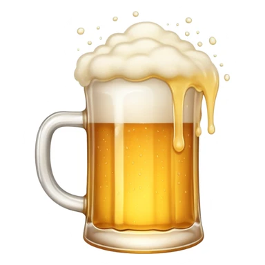 A frothy mug of golden beer with foam overflowing sticker