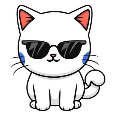 Cat with sunglasse sticker