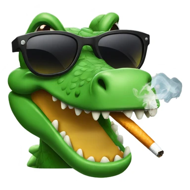 Smoking crocodile with sunglasses  sticker