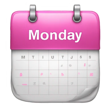 pink calendar that says monday  sticker