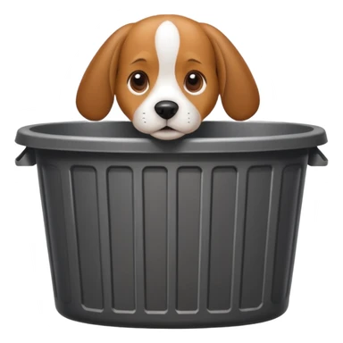 Beagle with long ears in trash can  sticker