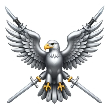 Silver eagle with crossed sabers sticker