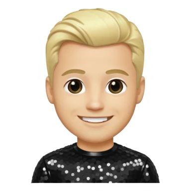 David Silveria from Korn with blonde hair, light skin, black sequin outfit sticker