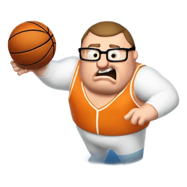 Peter griffin shooting a fade away in basketball  sticker