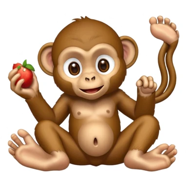 Monkey eating toes sticker