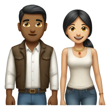indian boyfriend and chinese girlfriend sticker