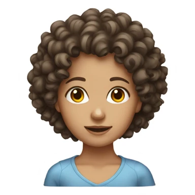 a brunette curly haired girl sticker