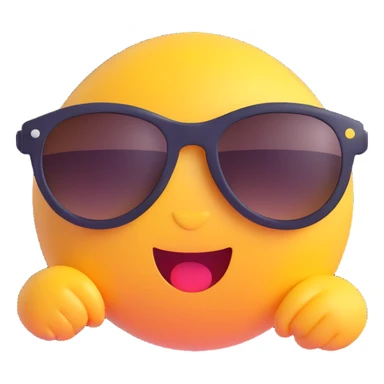 cool confident chat bubble with sunglasses, emoji style sticker