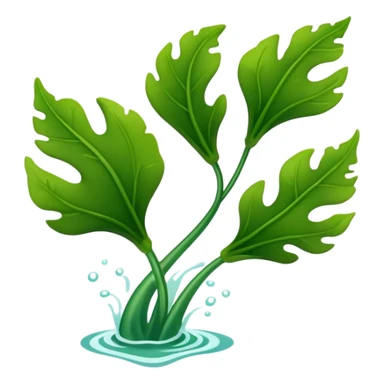 2-3 leaves simple design green seaweed sticker