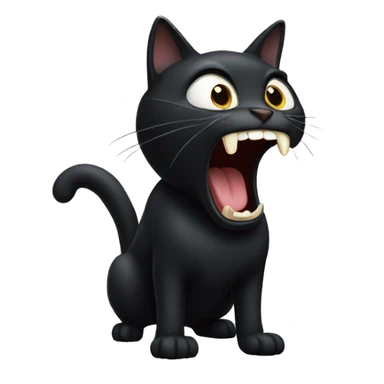 Black cat screams sticker
