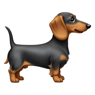 Wire haired wiener dog from the side  sticker