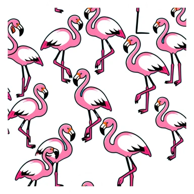 flamingo flock in water sticker