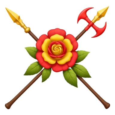 Hazme un emoji con el logo de la falange española con las 5 flechas y las 5 rosas sticker