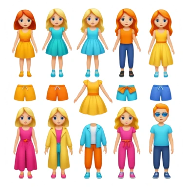 cartoon characters, flowy, fun sticker