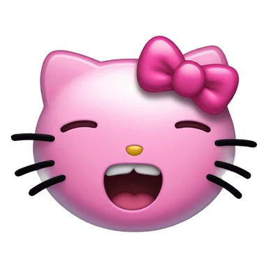 Hello kitty crying with laughter pink  sticker