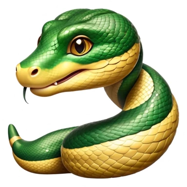 cinematic-cute-anaconda-portrait-emoji,-head-tilted-playfully-and-inquisitively,-with-a-sleek,-shimmering-body-adorned-with-detailed-scale-sriped patterns-and-round,-sparkling-eyes-full-of-wonder,-simplified-yet-irresistibly-adorable-features sticker