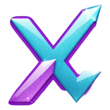 glitter purple and cian checkmark sticker