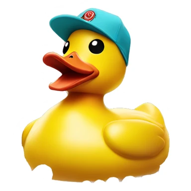 Rubber duck with obey snapback hat and diamond chain  sticker
