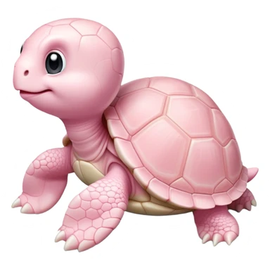 tiny light pink baby turtle in a cute pose sticker