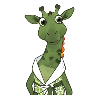 Giraffe wearing a sarong sticker