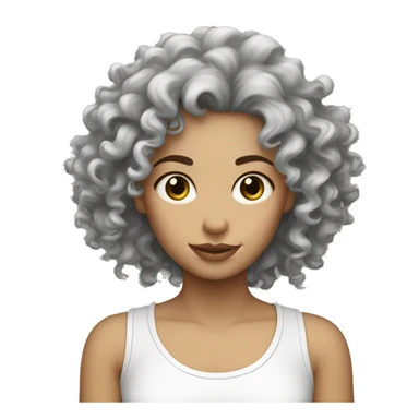 girl curly white skin graphic designer  sticker