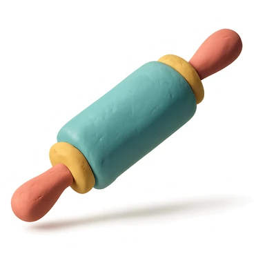 claymation style rolling pin with pastel colors sticker