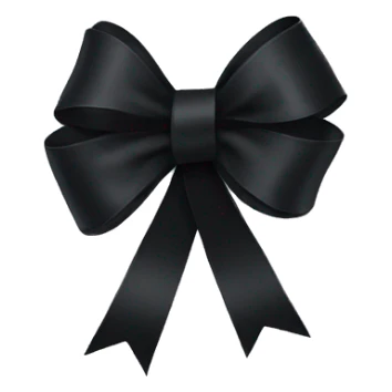 black ribbon bow sticker